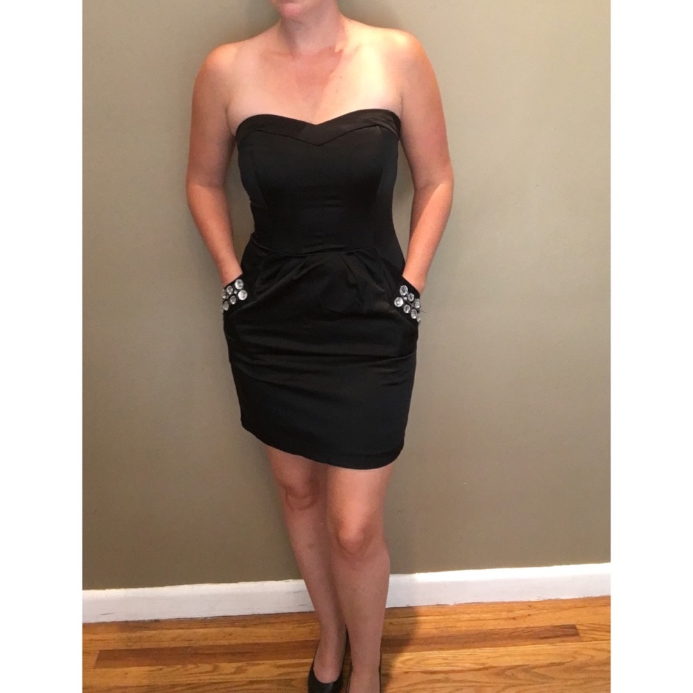 Black tube top dress